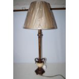 Marble effect lamp & shade Height 74 cm