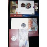 7x Five pound coin presentation packs