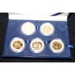 Case set of statehood quarter dollars 24ct gold pl