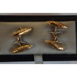 Yellow metal cufflinks possibly gold