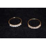 2 9ct Gold rings (stone missing to 1)