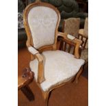 French style open arm chair