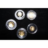 5x 14 ct Gold mint coins