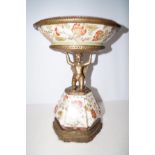 Ornate bronze porcelain centre piece Height 38 cm