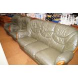 Leather 3 piece settee