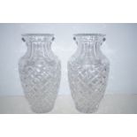 Pair of crystal vases with hobnal pattern Height 2