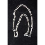 Silver Albert chain with 2 dog clips Weight 33g