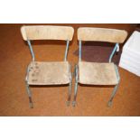 Pair of vintage child's stacking chairs