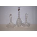 3 Crystal decanters to include a Waterford ships d