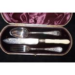 Edwardian cased flatware set