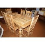 Solid hard wood dining table & 6 chair