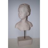 Resin bust of a young girl Height 53 cm