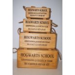 4 graduating Wooden Hogwarts boxes