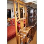 Mirrored oak Victorian coat stand
