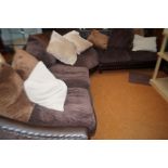 Strauss leather & fabric corner sofa - Excellent q