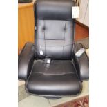 Leather swivel heated & massage chair