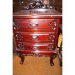 Hard wood oriental style set of 3 draws