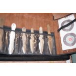 Case set of throwing knives