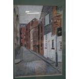 Signed painting Bolton church lane signed H N Gull