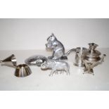 Collection of silver plated ware to include a squi