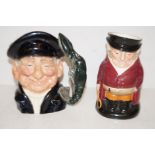 Royal Doulton The huntsman Toby jug together with