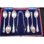 Case set of silver spoon & sugar nibs Birmingham h