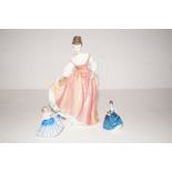 Royal Doulton HN2835 Fair lady together with 2 oth
