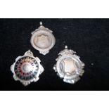 3 Silver watch chain fobs