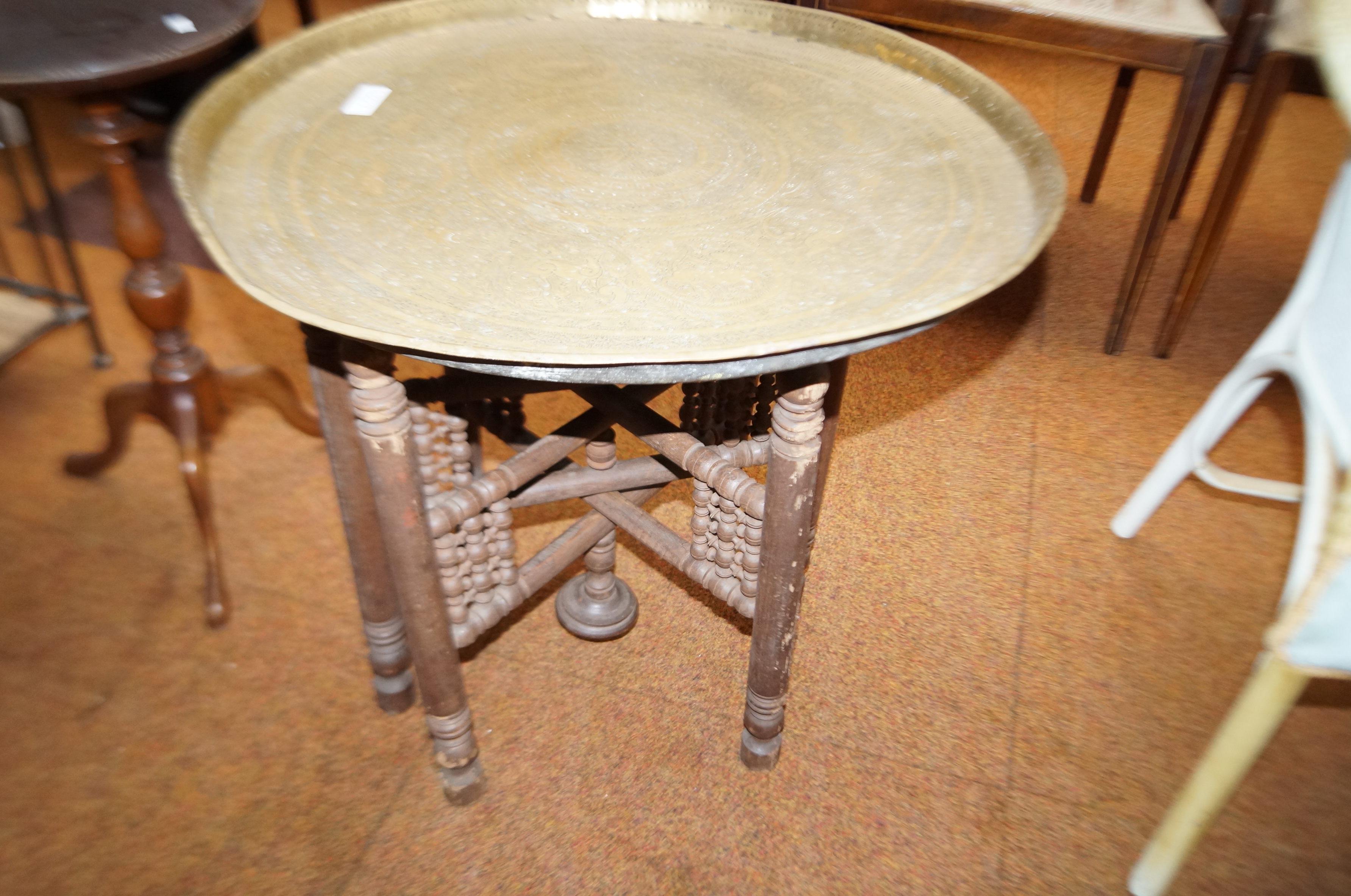 Indian brass topped table
