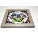 Framed moorcroft plaque balmoral 20 cm x 20 cm