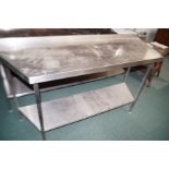 Stainless steel catering work top Height 90 cm Wid