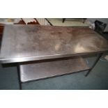 Stainless steel catering work top Height 82 cm Wid
