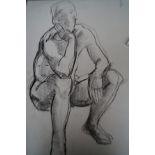 James Foord charcoal life study signed in pencil