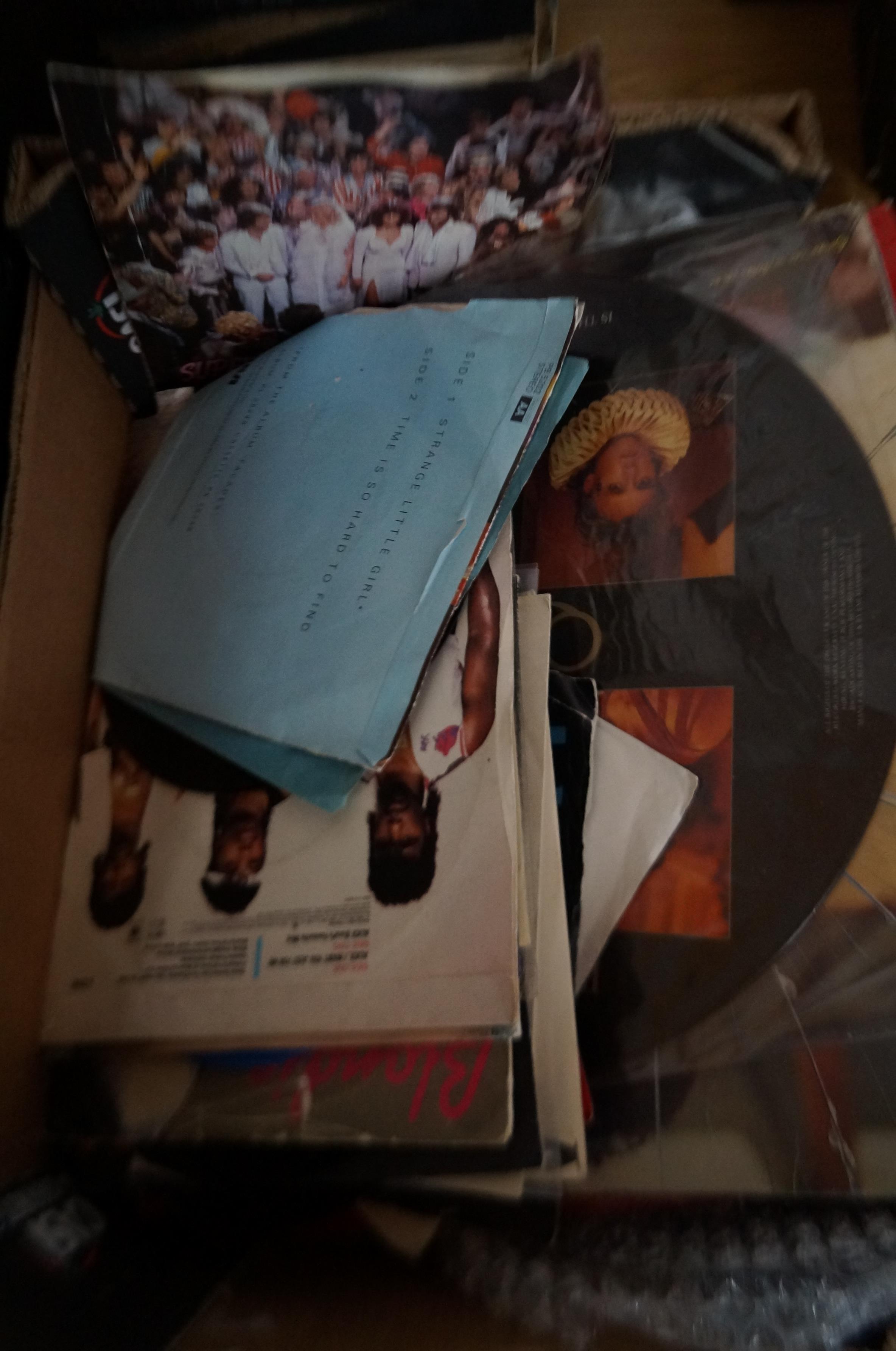 Box of LP's & singles