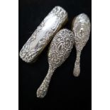 3 Silver Backed Brushes (Birmingham Hallmark)