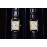 2 Harrison Draycott Wristwatch set with genuine Di
