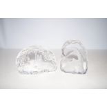 2 Glass paper weights (1 signed)