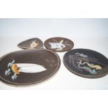 4 Studio pottery plates