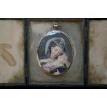 Yellow Metal Framed Miniature (8.5cm) in Leather C