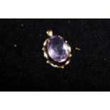 9ct Gold pendant set with amethyst