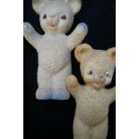 2 Vintage Rose Bud Squeaky Teddies