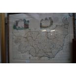 Framed map of suffolk