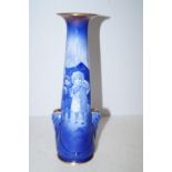 Royal Doulton blue children vase slight crack in b