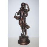 Continental bronze figure of a fruit picker Height