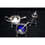 Silver plated 3 piece condiment set