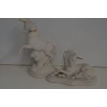 2 Porcelain unicorns by David Cornell