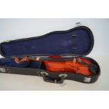 Cased child's violin