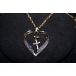 Silver heart necklace with links london box (Silve