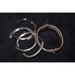 4 Silver bangles Total weight 81.9g