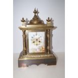 Early hand painted brass mantle clock (Heavy)